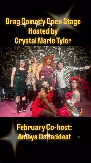 Alphabet City Laughs Productions LLC on Instagram: "Thank you to Crystal Marie Tyler @crystal.tyler.nyc and Amaya DaBaddest @amaya_dabaddest_ 🎤 for hosting our Valentine’s Drag Comedy Open Stage at @youngethels 💖 All ticket proceeds have been donated to @blacktranstravelfund in celebration of Black History Month 🖤🤎🖤 Performers 💃 @ida_rider_ @crystalreign__ @chief.checkahoe @princezz_banana @mznancyxo #drag #dragshow #comedyshow #openstage"