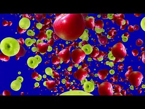 Falling Red & Green Apples Fruits Blue Screen Video Background
