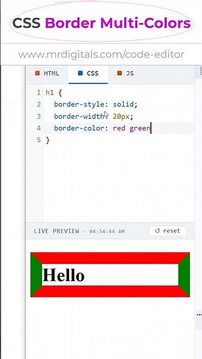 CSS Border Multiple Colors #htmltutorial #csstutorial #coding
