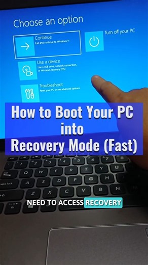 How to boot PC into Recovery Mode (fast) #windowsrecovery #windows #highlights #recoverymode