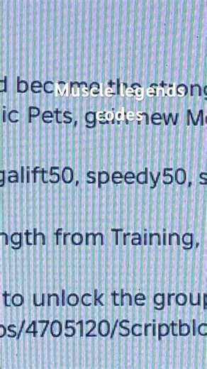 Muscle Legends Codes #roblox #viral #fyp ￼￼