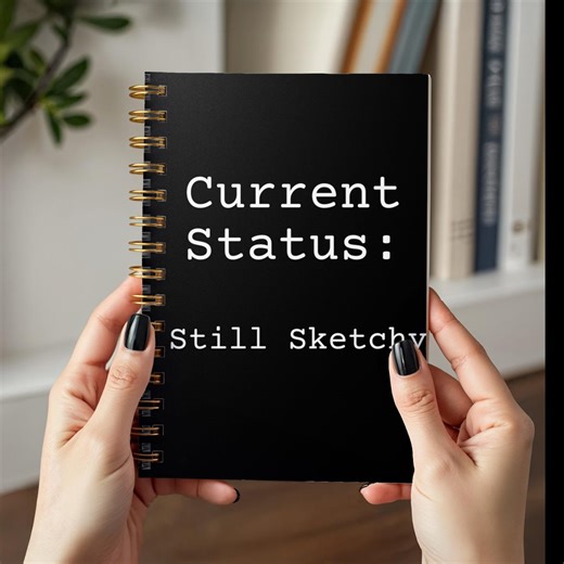 Current Status Still Sketchy Spiral Notebook Ruled Journal 6x8 Lined Minimalist Funny Gift - Etsy