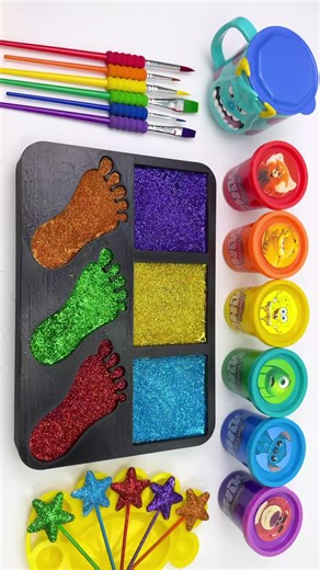 DIY Rainbow Slime: 3 Squares & 3 Feet ASMR