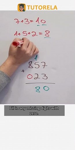 Vertical Addition: Solving 857 + 23 Step-by-Step #Math #ArithmeticOperations #VerticalAddition