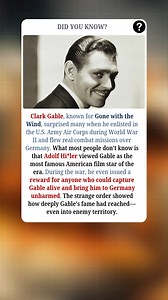 Clark Gable, the iconic star known for Gone with the Wind, surprised many when he voluntarily enlisted in the U.S. Army Air Corps during World War II and flew real combat missions over Germany. What most people don’t know is that Ad*lf Hi*ler viewed Gable as the most famous American film star of the era. During the war, he even issued a reward for anyone who could capture Gable alive and bring him to Germany unharmed. The strange order showed how deeply Gable’s fame had reached—even into enemy t