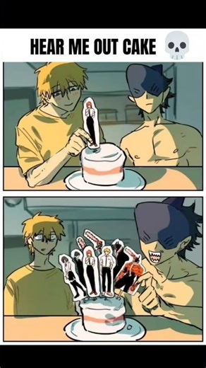 Denji’s hear me out cake is crazy 💀 #memes #chainsawman #shorts