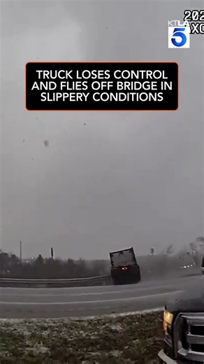 Dramatic footage released by the Ohio State Highway Patrol as part of a winter driving reminder shows a semi-truck sliding off the road—followed moments later by another truck losing control and leaving the roadway. | KTLA 5 News