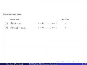 ch3 4: Natural cubic spline, introduction. Wen Shen