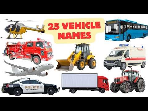 25 Real Vehicle Sounds for Kids | Learn Vehicle Names