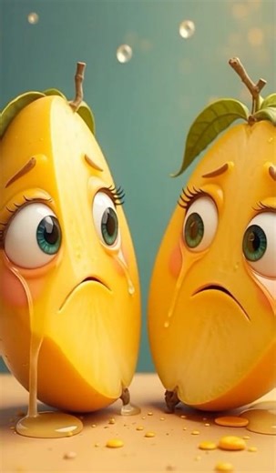 Mango halves cry together 🥭 | Funny 5-second cartoon short