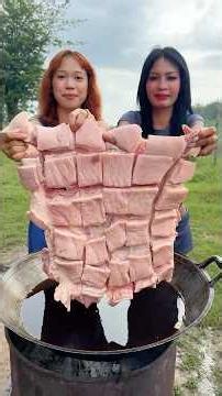 Cooking yummy deep fried pork recipe