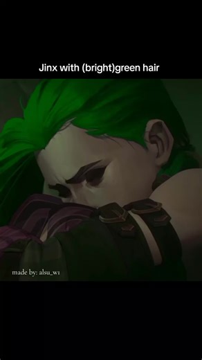Jinx with Green Hair: Arcane Series Edit