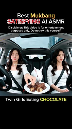 Twin Girls Mukbang CHOCOLATE ai asmr #asmr #aiasmr #satisfying #cuttingasmr #mukbang #glass