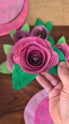 newspaper rose tutorial 🌹 #kidcrafts #easycraft #papercraft #valentinesday