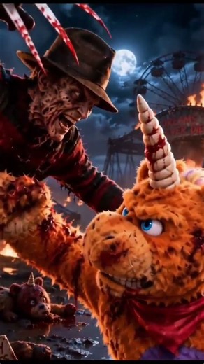 Part 1 & 2 Freddy Kruger Vs Buddy The Unicorn #viral #foryou #horror