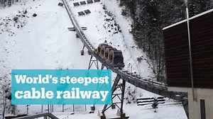 The world's steepest cable railway has opened to the public in Switzerland. Climbing to a height of 743 metres, the funicular took 14 years to plan and build, and cost around $53 million. | TRT World