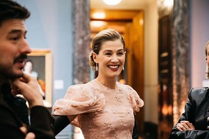 Getting ready for the Dior Couture show with Rosamund Pike