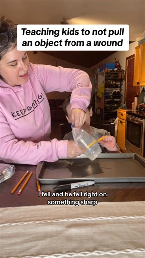 Great experiment to show kids what can happen if you remove an object from a wound (add red food dye to the water f | Ma don't break