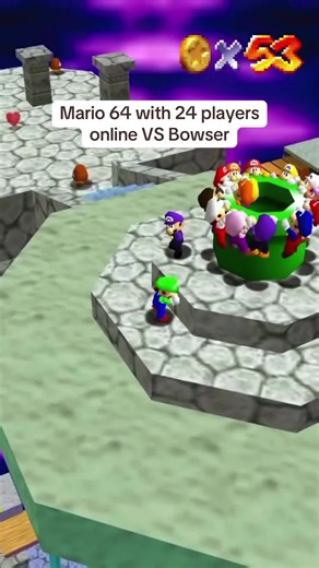 Mario 64 Multiplayer: Battling Bowser with 24 Players