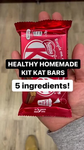 Homemade Kit Kat bars made with just 5 ingredients! FULL RECIPE- https://thebigmansworld.com/healthy-no-bake-peanut-butter-kit-kat-crunch-bars-vegan-gluten-free/ | The Big Man's World