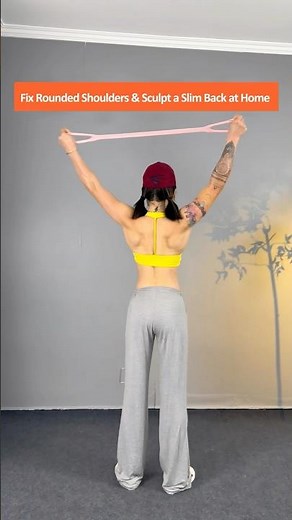 Daily Resistance Band Shoulder & Back Workout for Women to Fix Rounded Shoulders and Slouching