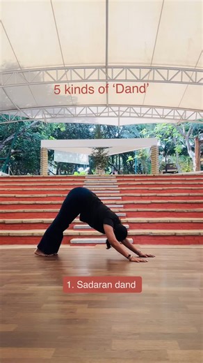 Yoga | Fitness | Lifestyle on Instagram: "Traditional Dands are more than just pushups — they build functional strength, open the spine, strengthen the joints, improve endurance and enhance breath control. Here I practiced 5 forms: Sadaran, Vrishchik, Parshva, Chakra & Hanuman Dand. Each one challenges a different part of the body, reminding me that discipline beats motivation. Traditional Benefits of Dands ⚡ Full-body strength builder (arms, chest, core, back, legs) 🧘‍♀️ Improves mobility & sp