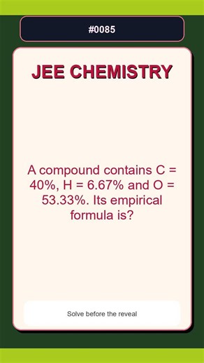JEE Chemistry Practice Question 0085 | Stoichiometry | Hard