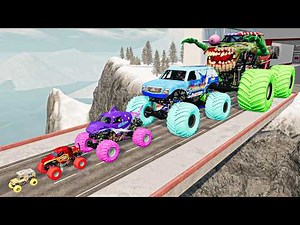 Monster Jam Monster Trucks Max Fun Gameplay - Crashes Rollovers Fire Jumps Stunts Fails Rescue