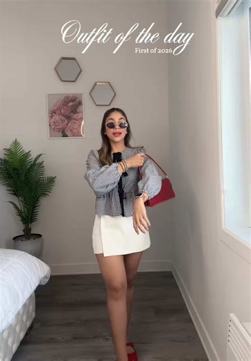 OOTD | First of 2026 🤍@SHEIN CANADA @SHEIN Blouse ID: 118590255 Bag ID: 17569327 Skirt ID: 17685068 Shoes ID: 36292447 #shein #ootd #outfit #look #CapCut