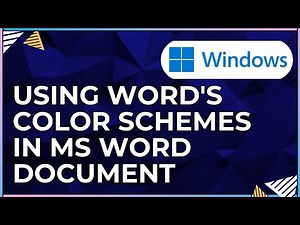 How To Use Word's Color Scheme In a Microsoft Word Document-For Windows Computers