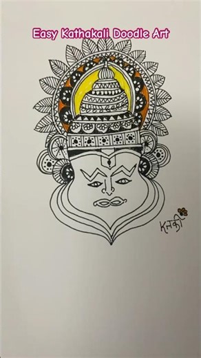 Easy and quick kathakali doodle/Mandala art #easyart #doodleart #mandalaart #indianculture #india