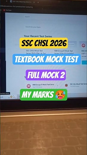 Ssc chsl 2026 🥰 Textbook mock test 🥺 full test 1 💞 my marks 🥵 Aman vibes 😇 shorts