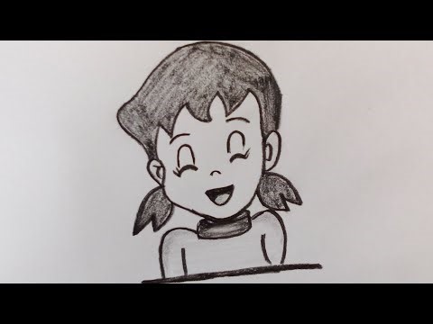 How to Draw Shizuka Easily | Doraemon Character Drawing