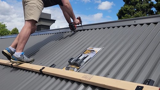 Bristol Roof Safety Brackets in action. Fast to install, easy to remove, and built for reuse. Compatible with both corrugated and trimdeck profiles, with foam backing to protect your sheets. Check them out here: https://shorturl.at/7DYC7 | Plumbers Choice