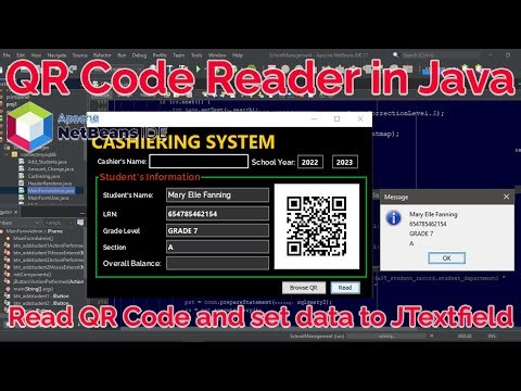 Java Programming - QR Code Reader - Read QR Code and Set data to JTextField