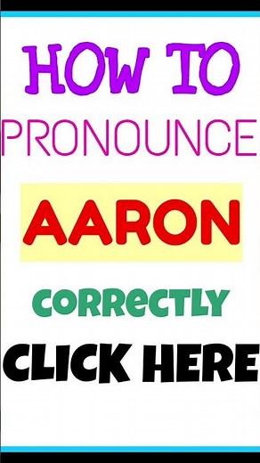 How To Pronounce Aaron | how to say Aaron correctly | correct pronunciation of Aaron