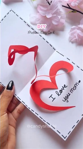 DIY Mother's Day Card🤍🎀😱 #art #craft #shorts #viral