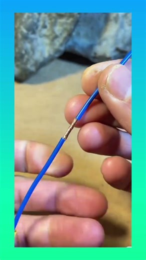 Connecting two small wires using steel wool fibers as a simple electrical bridge.#shorts #popular