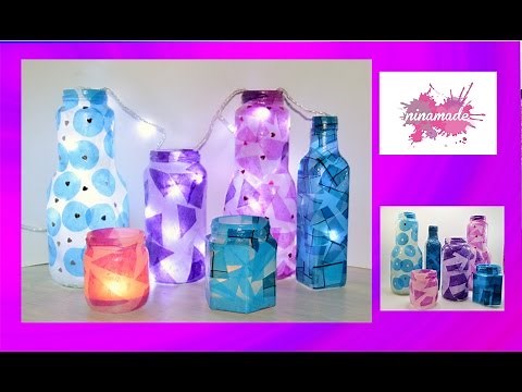 DIY. Bouteilles en verre décorées.