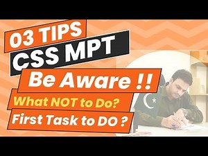 03 Tips for CSS MPT Exam | By Sir Ahmad Rana (CSS Mentor)