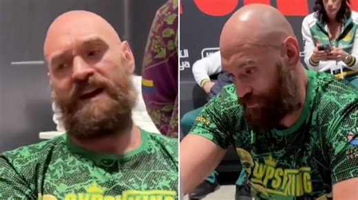 Footage of Tyson Fury in the dressing room minutes before Oleksandr Usyk fight has emerged and it's got people talking