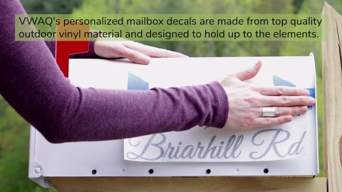 Personalized Mailbox Decal Set of 2 Decals With Street Address & Street Name Custom Design Mailbox Sticker Vinyl Letters VWAQ-CMB4 (BLACK)