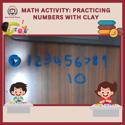 🎨 Math Activity – Practicing Numbers with Clay! ✨ Our little mathematicians had a fun-filled day learning numbers using colorful clay! 💚 They shaped each number with their tiny hands, improving fine motor skills, number recognition, and creativity at the same time. 🌟 Learning through play makes math so much more exciting! 😍📘 📢 For admissions and inquiries: Visit our website🌐: www.iqravirtualschool.com Contact us on WhatsApp📳: wa.me/923355245551 #MathActivity #LearningIsFun #NumbersPracti