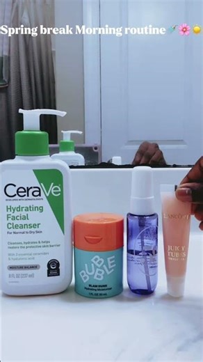 Spring break morning routine💕🚿🌸 tried to make it aesthetic 🥴 #fypシ゚viral #aesthetic