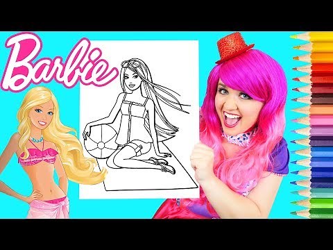 Coloring Barbie Beach Ball Malibu Coloring Page Prismacolor Pencils | KiMMi THE CLOWN