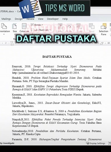 Cara Praktis Mengatur Daftar Pustaka di Microsoft Word