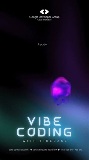 Flutter Fanatic on Instagram: "The vibe is ON, Islamabad! ⚡ Vibe Coding with Firebase Studio is here 🔥 ✨ Live coding • Real skills • Community energy ✨ 👀 And who knows—this might be your gateway to the Agentic AI Hackathon with a 1 MILLION rupees prize! 👉🏻 Register now: [link in bio / profile] 📅 1st Oct, 2025 🕔 5 PM – 7 PM 📍 Innovista Rawal, Defense Avenue Don’t just code—come vibe with us! #balochcodes #softwaredeveloper #gdgcloudislamabad #firebase #google #googledeveloper"