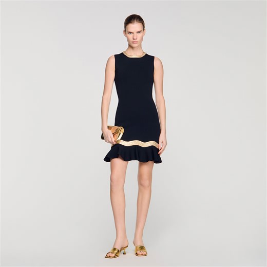 Metal chain knit short dress | Sandro GE