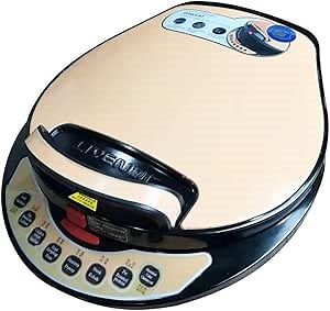 Liven Electric Baking Pan LR-A434 Multi-functional Smokeless Indoor Skillet Griddle, US DuPont Non-Stick Coating, Detachable Upper and Lower Grill Pan, Easy to Clean, Khaki, Programmable