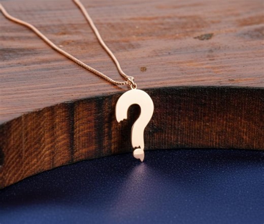 Sterling Silver Question Mark Necklace, Minimalist Pendant, Mystery Symbol Jewelry - Etsy